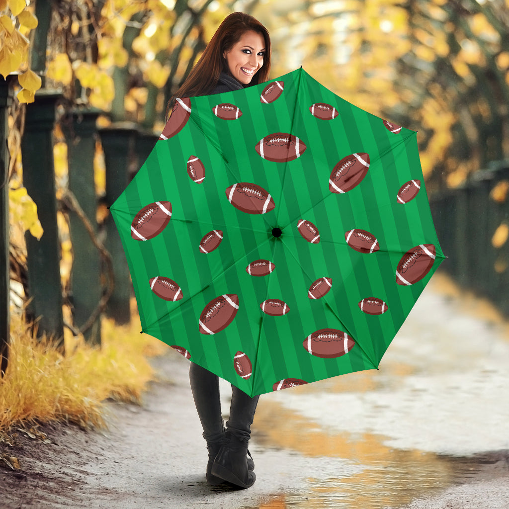 American Football Ball Field Background Umbrella
