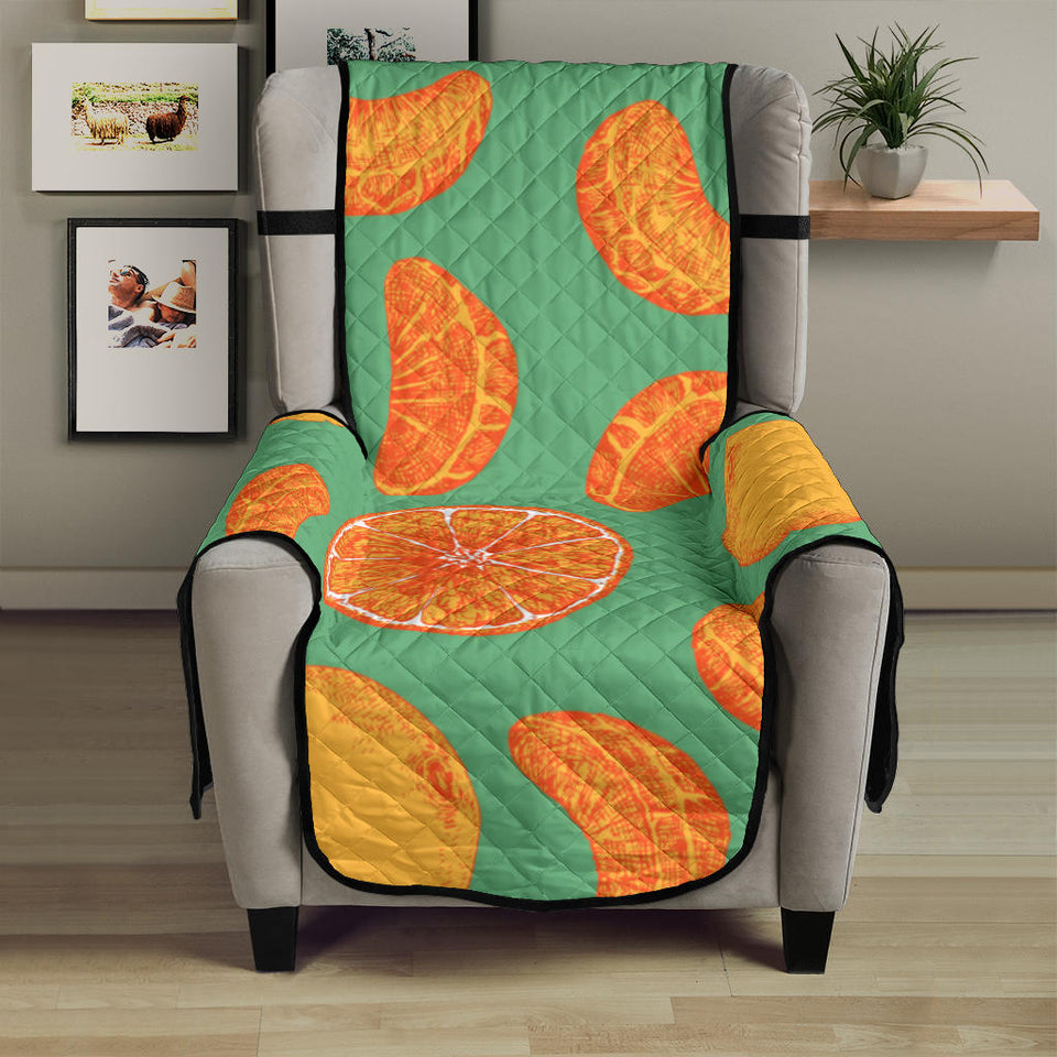 orange fruit pattern green background Chair Cover Protector