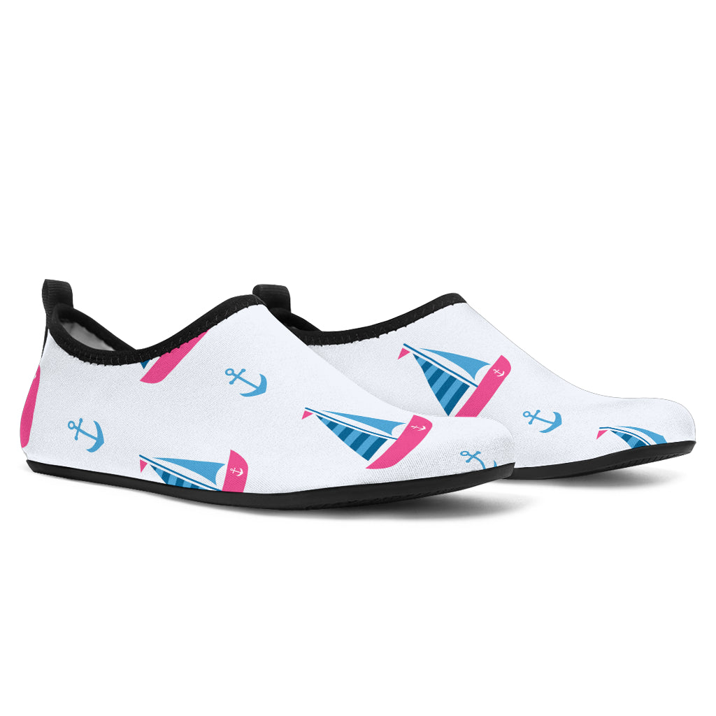 Sailboat Anchor Pattern Aqua Shoes