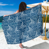 Hand Drawn Sailboat Pattern Sarong