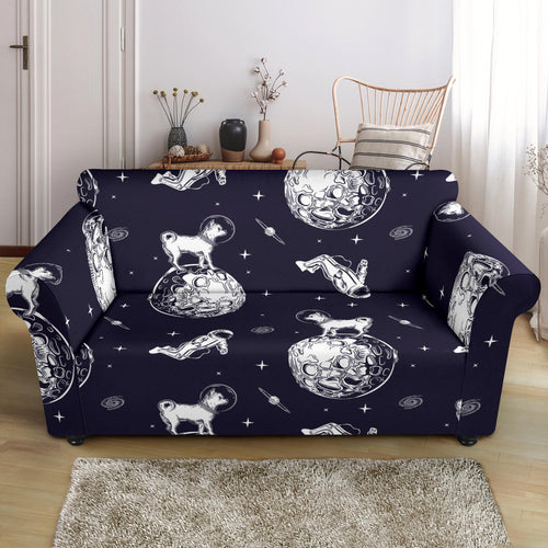 Chihuahua Space Helmet. Astronaut Pattern Loveseat Couch Slipcover