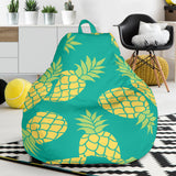 Pineapples Pattern Green Background Bean Bag Cover