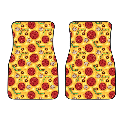 Pizza Texture Pattern Front Car Mats
