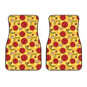 Pizza Texture Pattern Front Car Mats