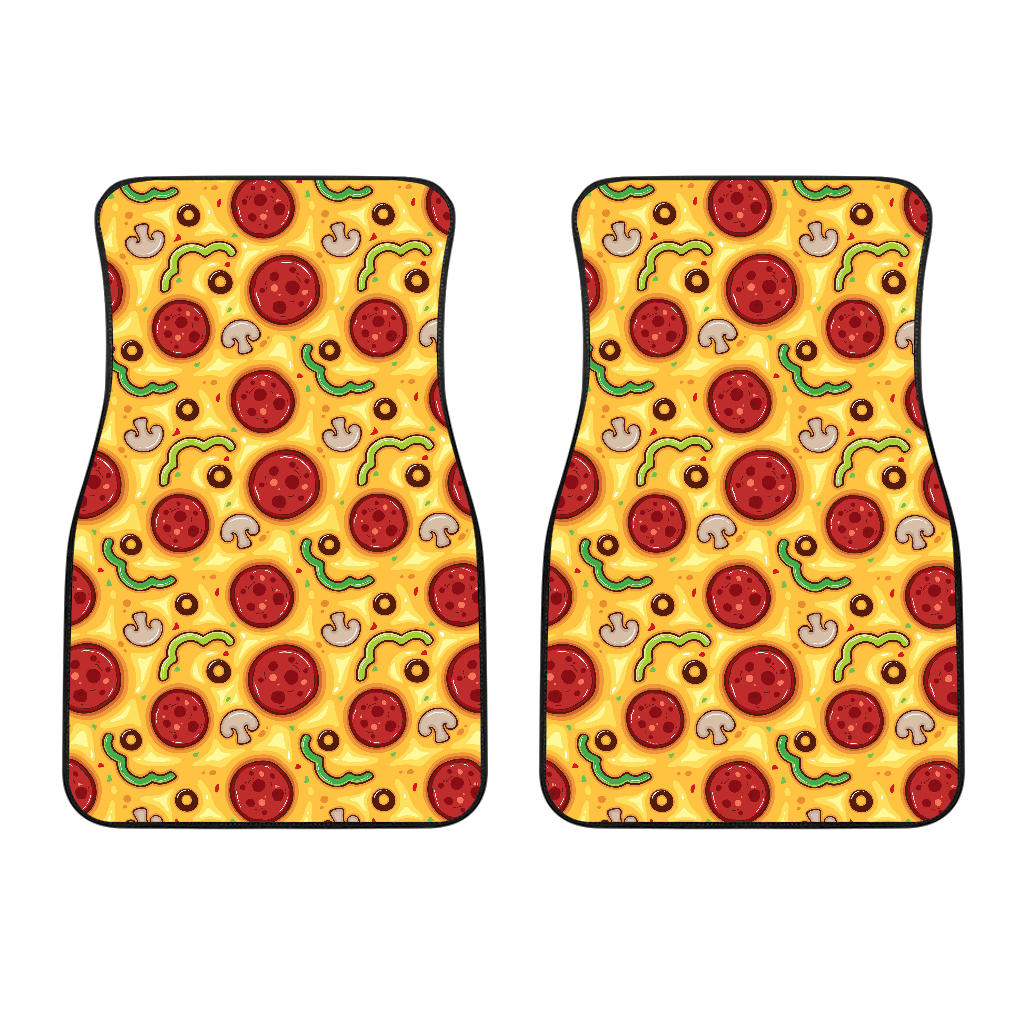 Pizza Texture Pattern Front Car Mats