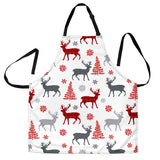 Deer Tree Snowflakes Chrismas Pattern Adjustable Apron
