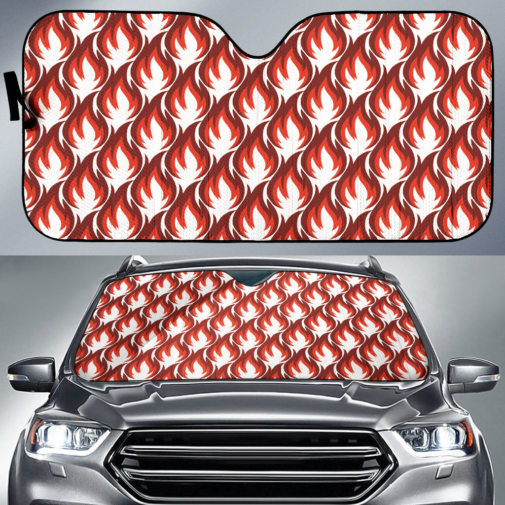Fire Flame Symbol Design Pattern Car Sun Shade