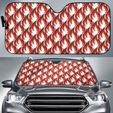 Fire Flame Symbol Design Pattern Car Sun Shade