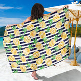 Pineapples Pattern Striped Background Sarong