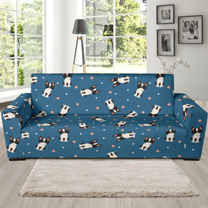 Cute Boston Terrier Dog Spattern Sofa Slipcover