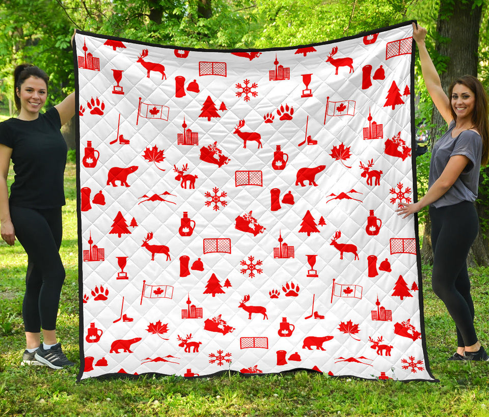 Canada Pattern Print Design 04 Premium Quilt