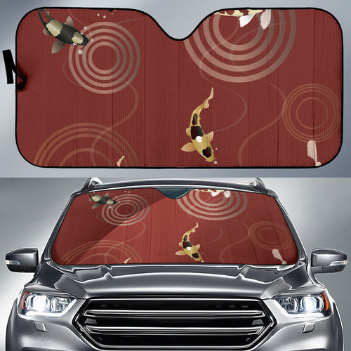 Koi Fish Carp Fish Red Background Car Sun Shade