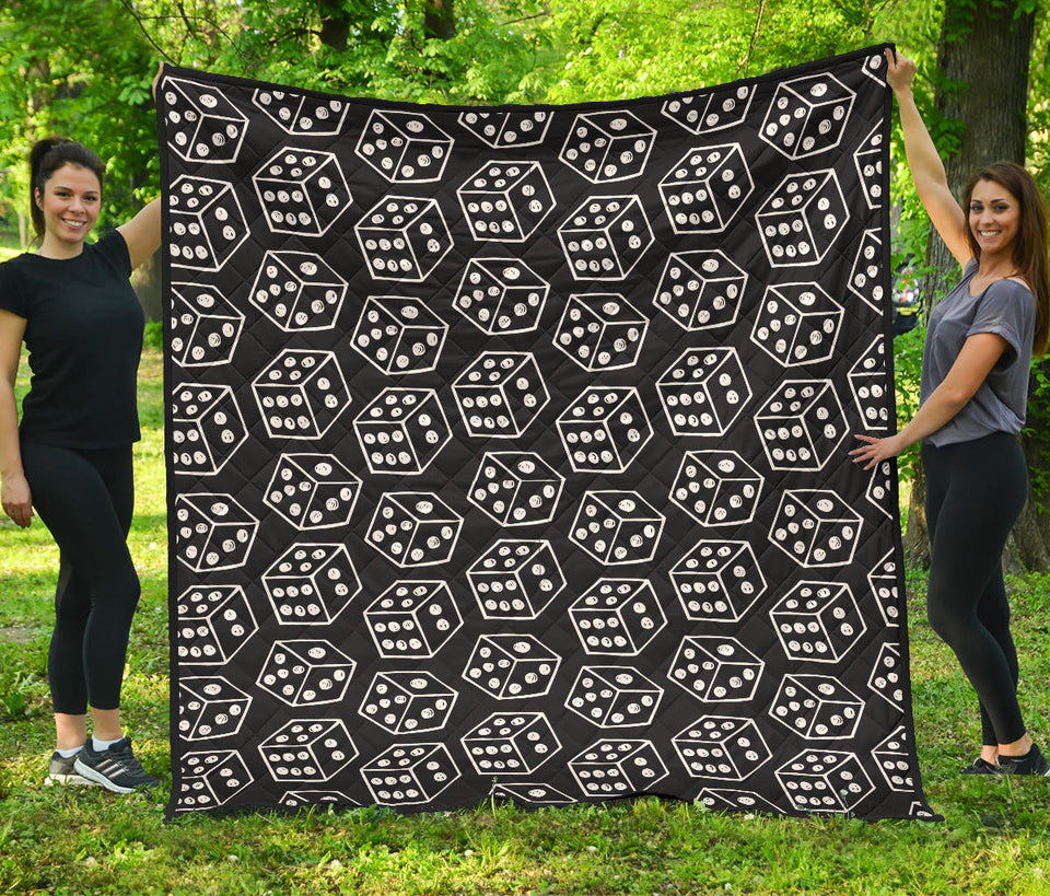 Dice Pattern Print Design 01 Premium Quilt