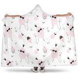 Poodle Dog Rose Cake Pattern Hooded Blanket