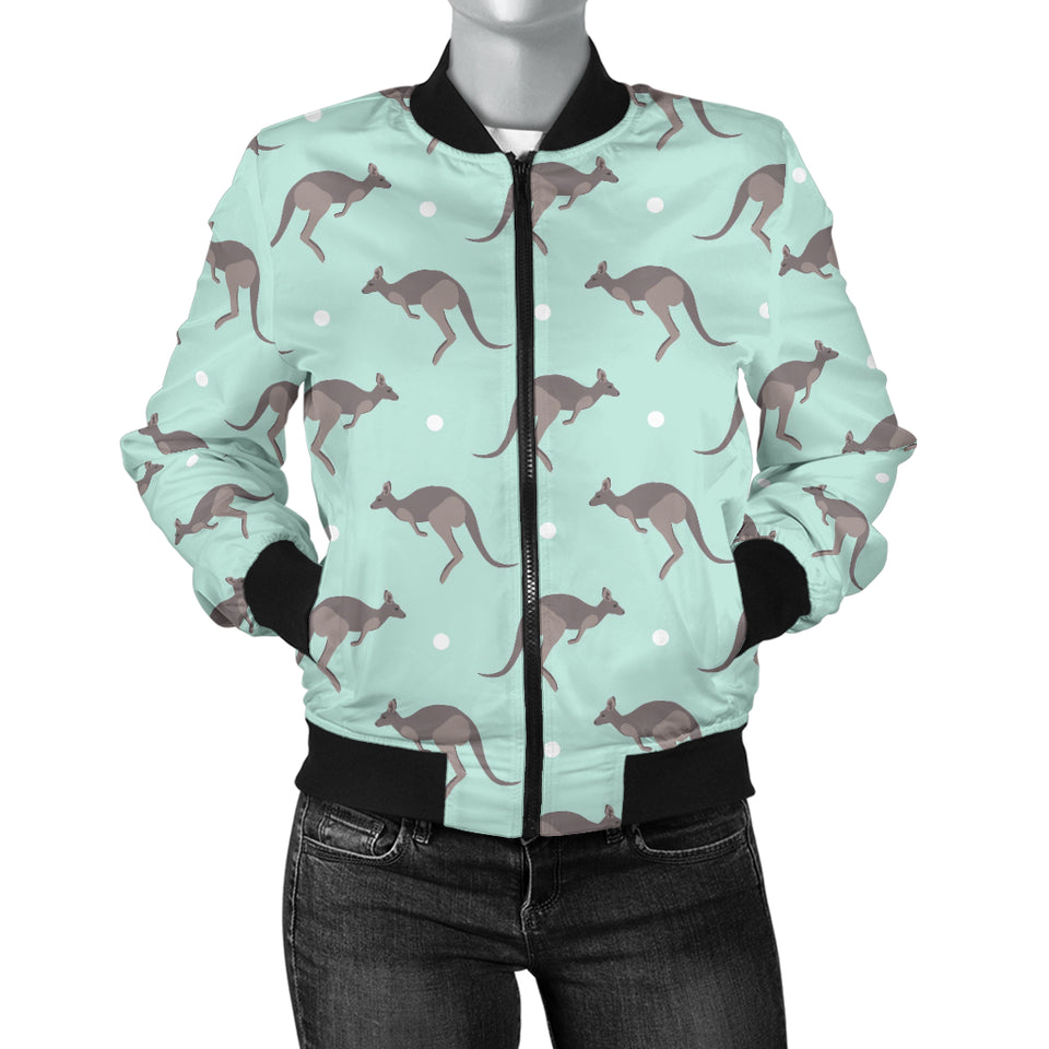 Kangaroo Pattern Background Women'S Bomber Jacket