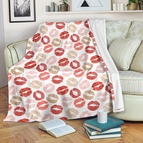 Lips Pattern Print Design 04 Premium Blanket