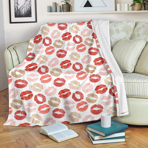 Lips Pattern Print Design 04 Premium Blanket