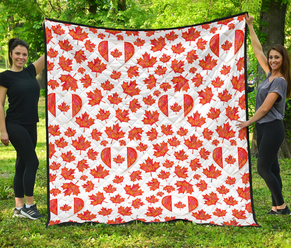 Canada Pattern Print Design 02 Premium Quilt