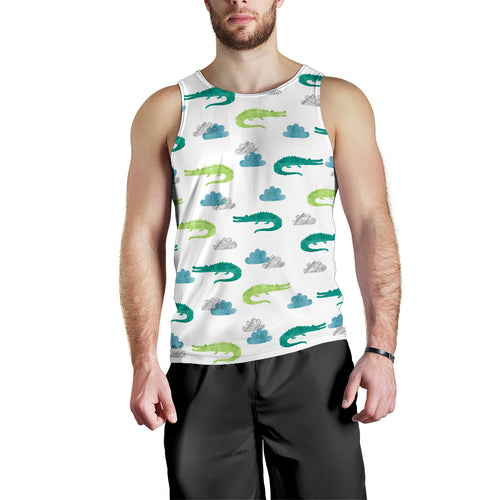 watercolor crocodile pattern Men Tank Top