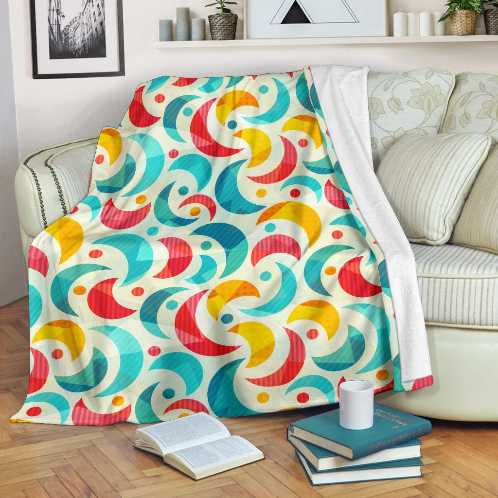 Colorful Moon Pattern Premium Blanket