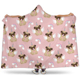 Cute Unicorn Pug Pattern Hooded Blanket