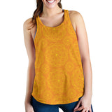 Orange traditional indian element pattern Women Racerback Tank Top