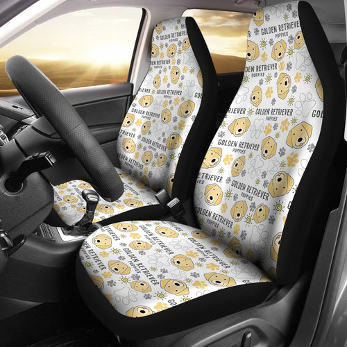 Golden Retriever Pattern Print Design 04 Universal Fit Car Seat Covers