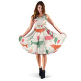 Cute Whale Pattern Sleeveless Midi Dress