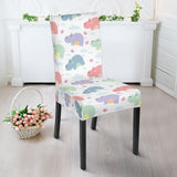 Hippopotamus Pattern Print Design 03 Dining Chair Slipcover