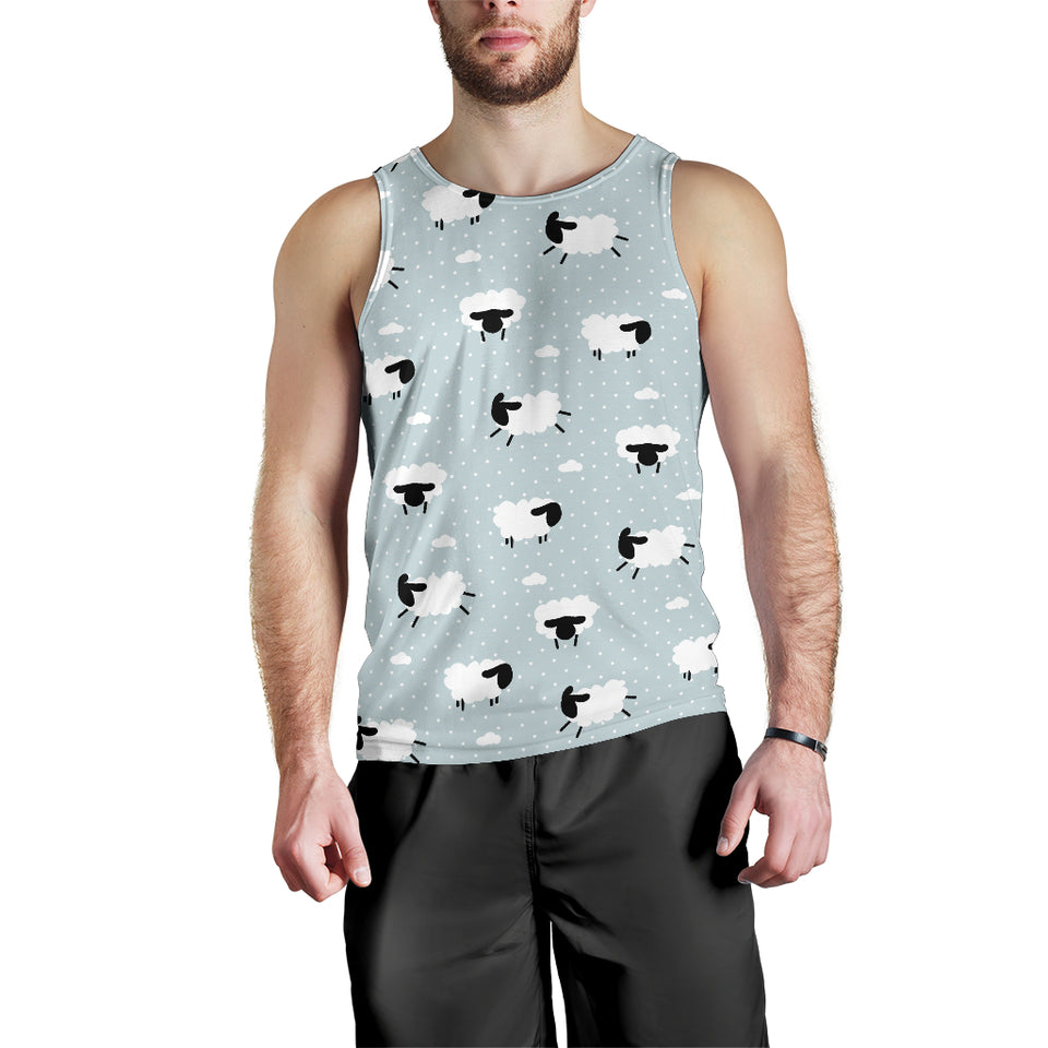 Sheep polka dot cloud pattern Men Tank Top