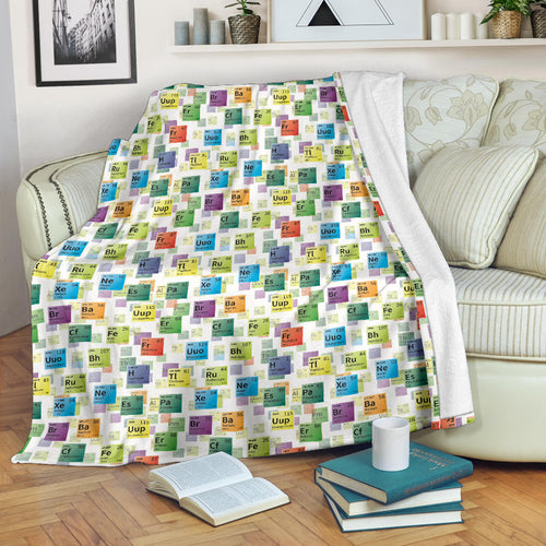 Chemistry Periodic Table Pattern Print Design 05 Premium Blanket