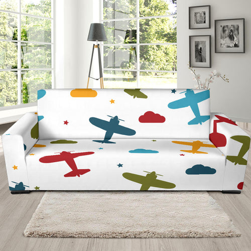 Airplane Star Cloud Colorful Sofa Slipcover