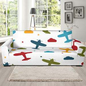Airplane Star Cloud Colorful Sofa Slipcover
