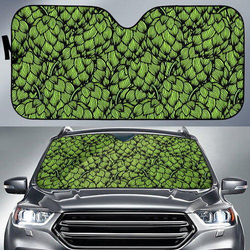 Green Hop Pattern Car Sun Shade