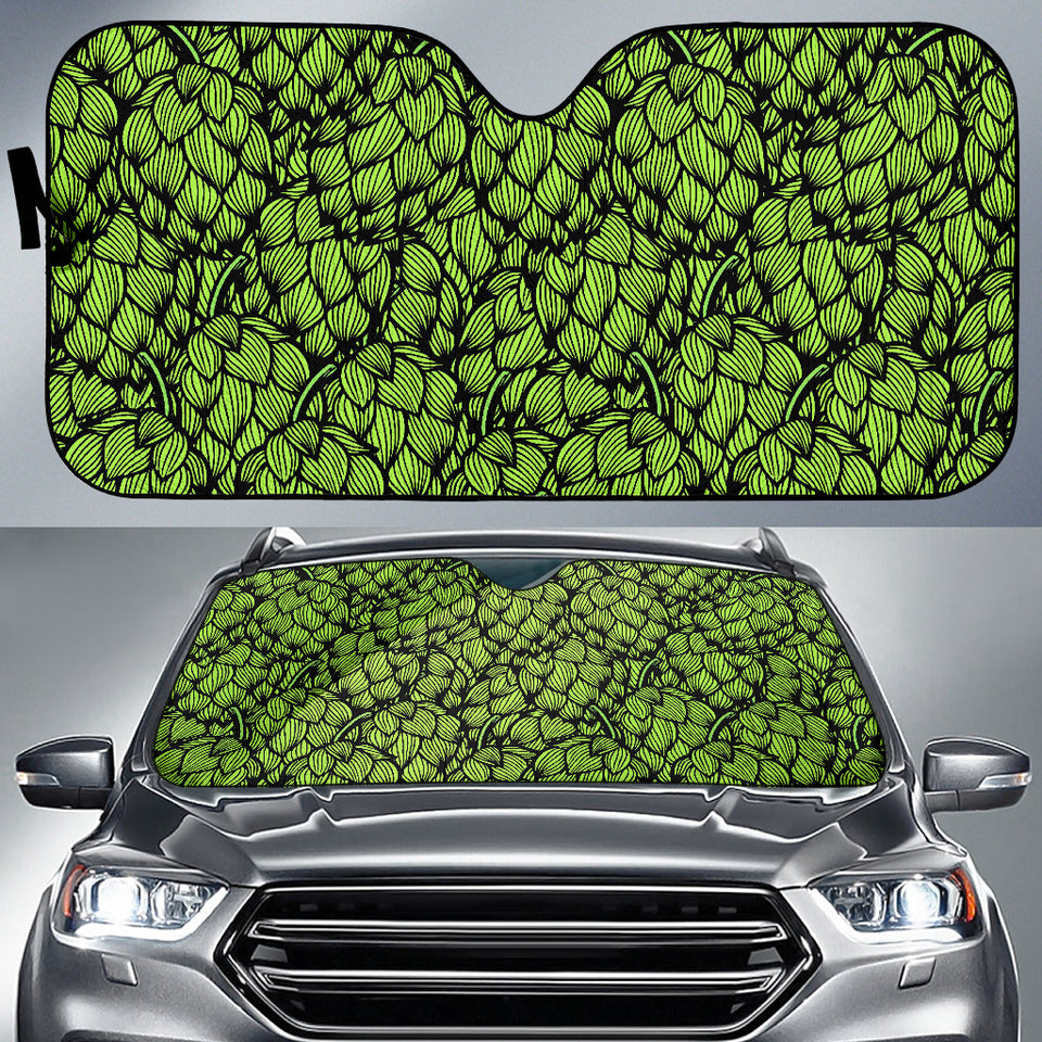 Green Hop Pattern Car Sun Shade