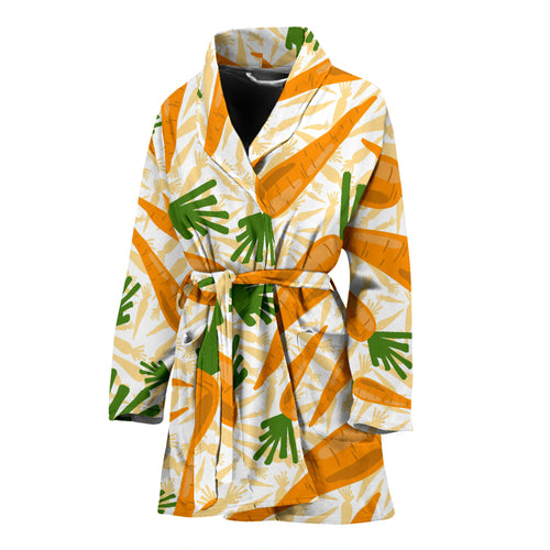 Carrot Pattern Print Design 01 Women's Bathrobe