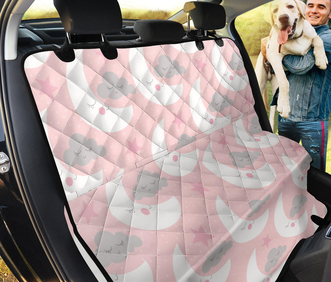 Cute Moon Cloud Star Pattern Pink Dot Background Dog Car Seat Covers