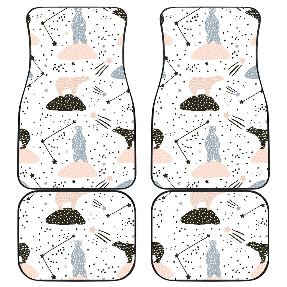 Polar Bears Star Poka Dot Pattern Front And Back Car Mats