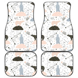 Polar Bears Star Poka Dot Pattern Front And Back Car Mats