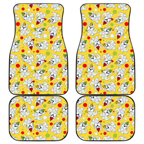 Yorkshire Terrier Pattern Print Design 05 Front and Back Car Mats