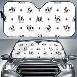 Cute French Bulldog Paw Pattern Car Sun Shade