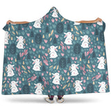 Cute Rabbit Pattern Hooded Blanket