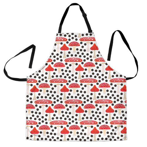 Red Mushroom Dot Pattern Adjustable Apron