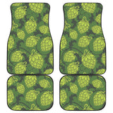 Hop Pattern Hop Cone Background Front And Back Car Mats