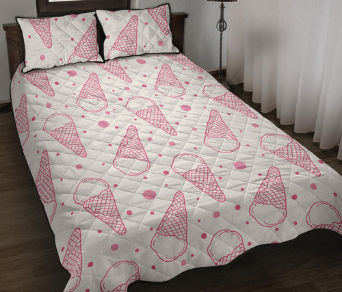 Hand drawn ice cream pattern Quilt Bed Set