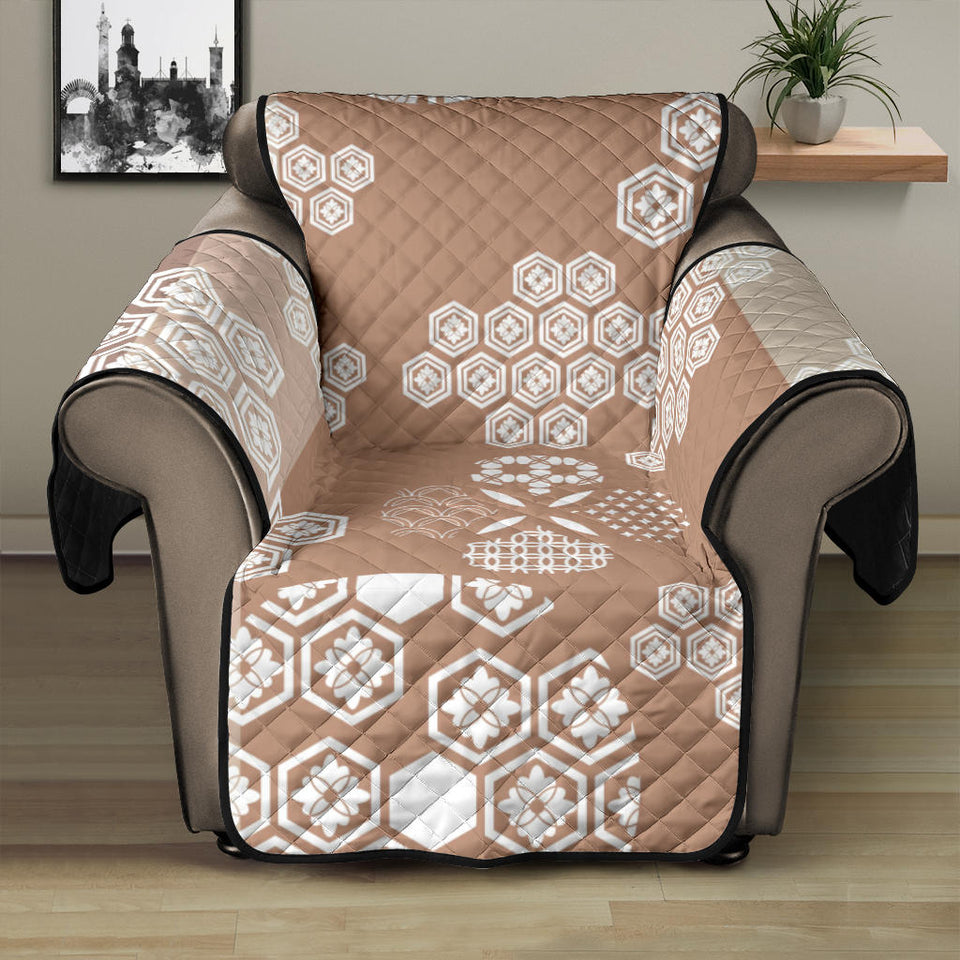 Beautiful hexagon japanese  pattern Recliner Cover Protector