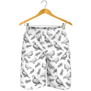 Pigeon Pattern Print Design 05 Men Shorts
