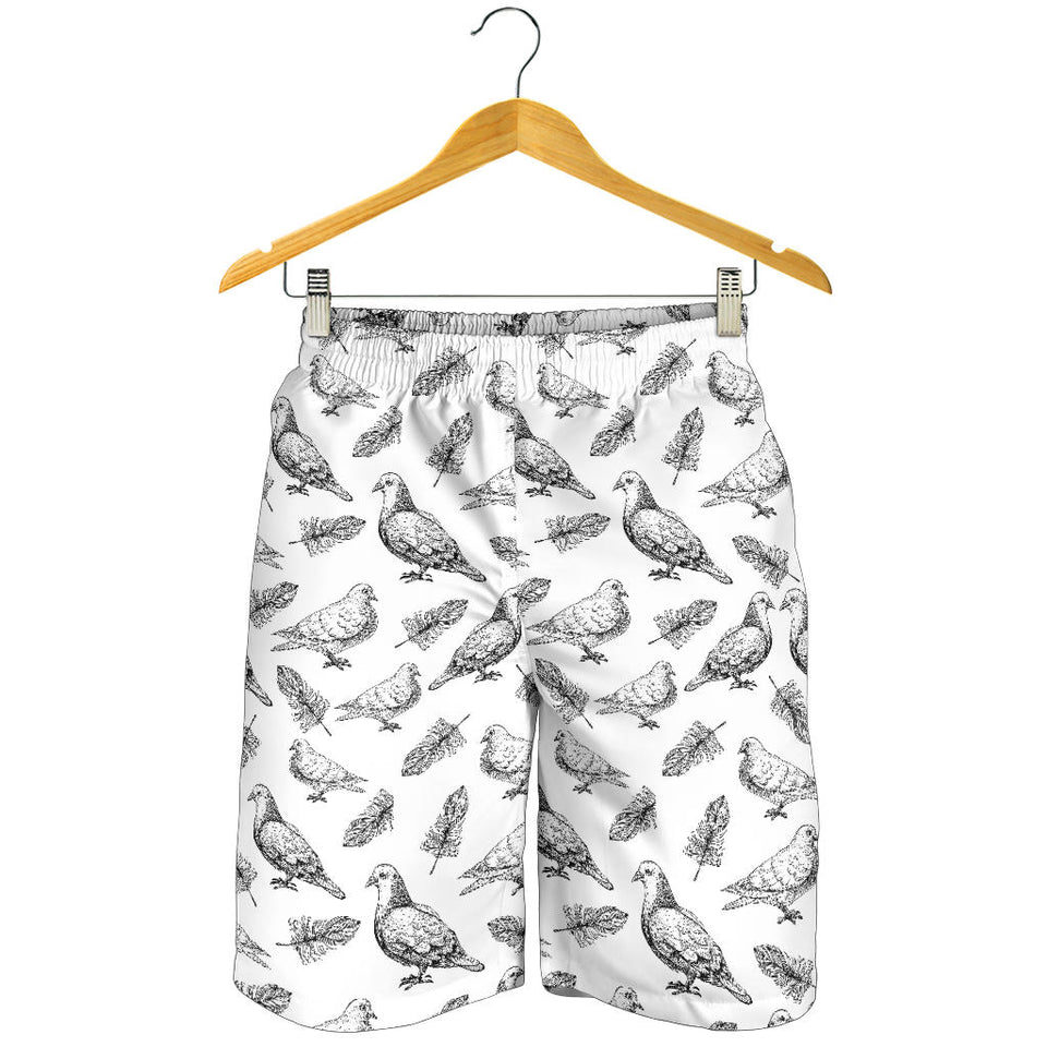 Pigeon Pattern Print Design 05 Men Shorts