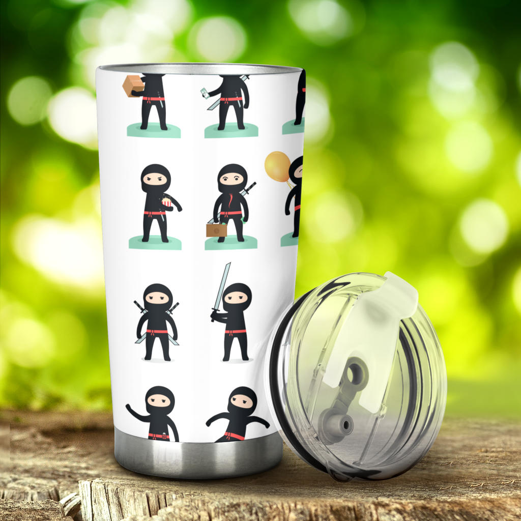 Cute Ninja Katana Sword Pattern Tumbler