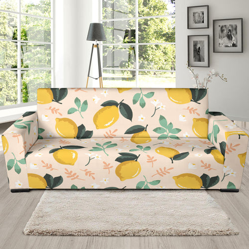 Lemon Flower Leave Pattern Sofa Slipcover